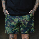 7" Gym Shorts - Green Camo - Dixxon Flannel Co.