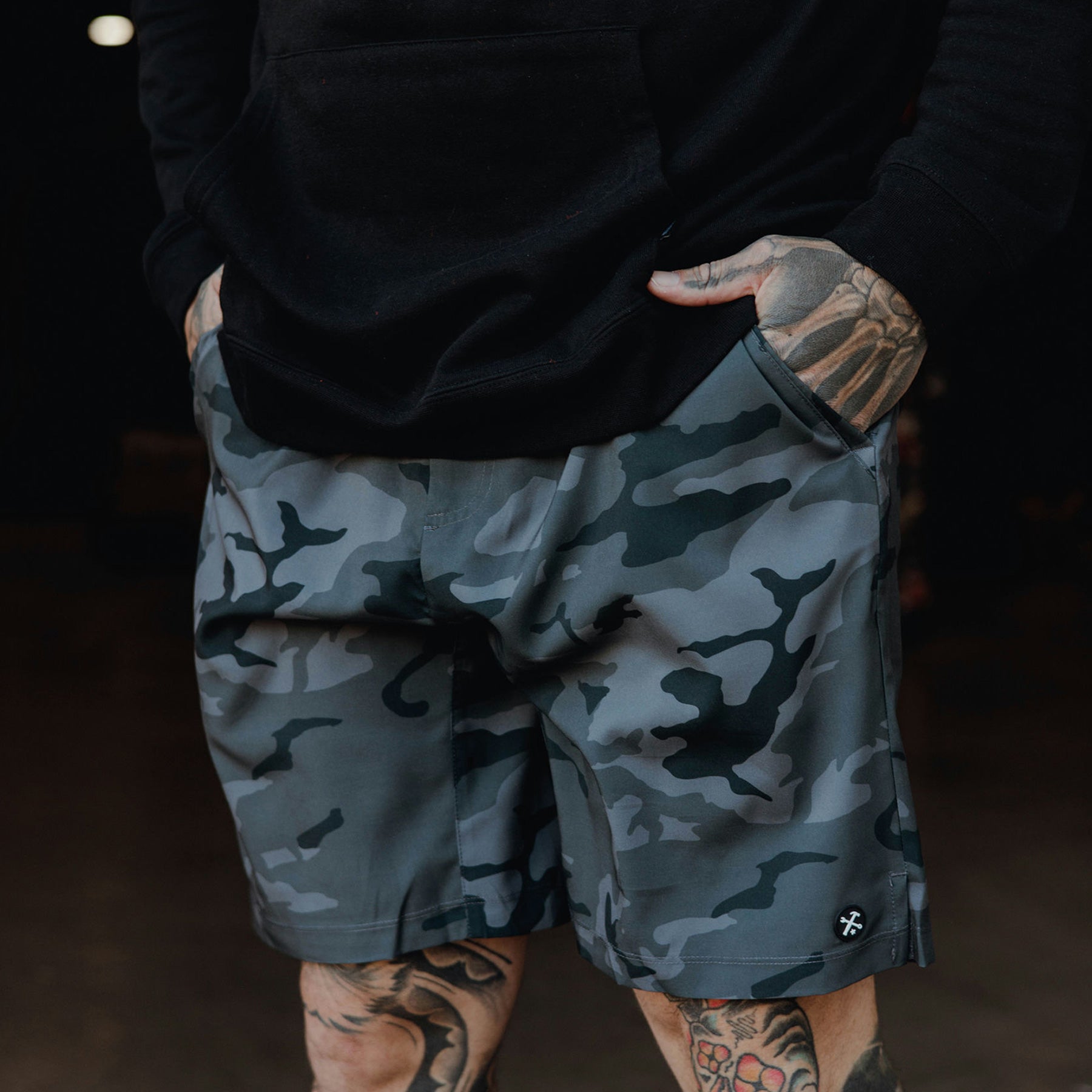 Men's 9" Gym Shorts - Black Camo - Dixxon Flannel Co.