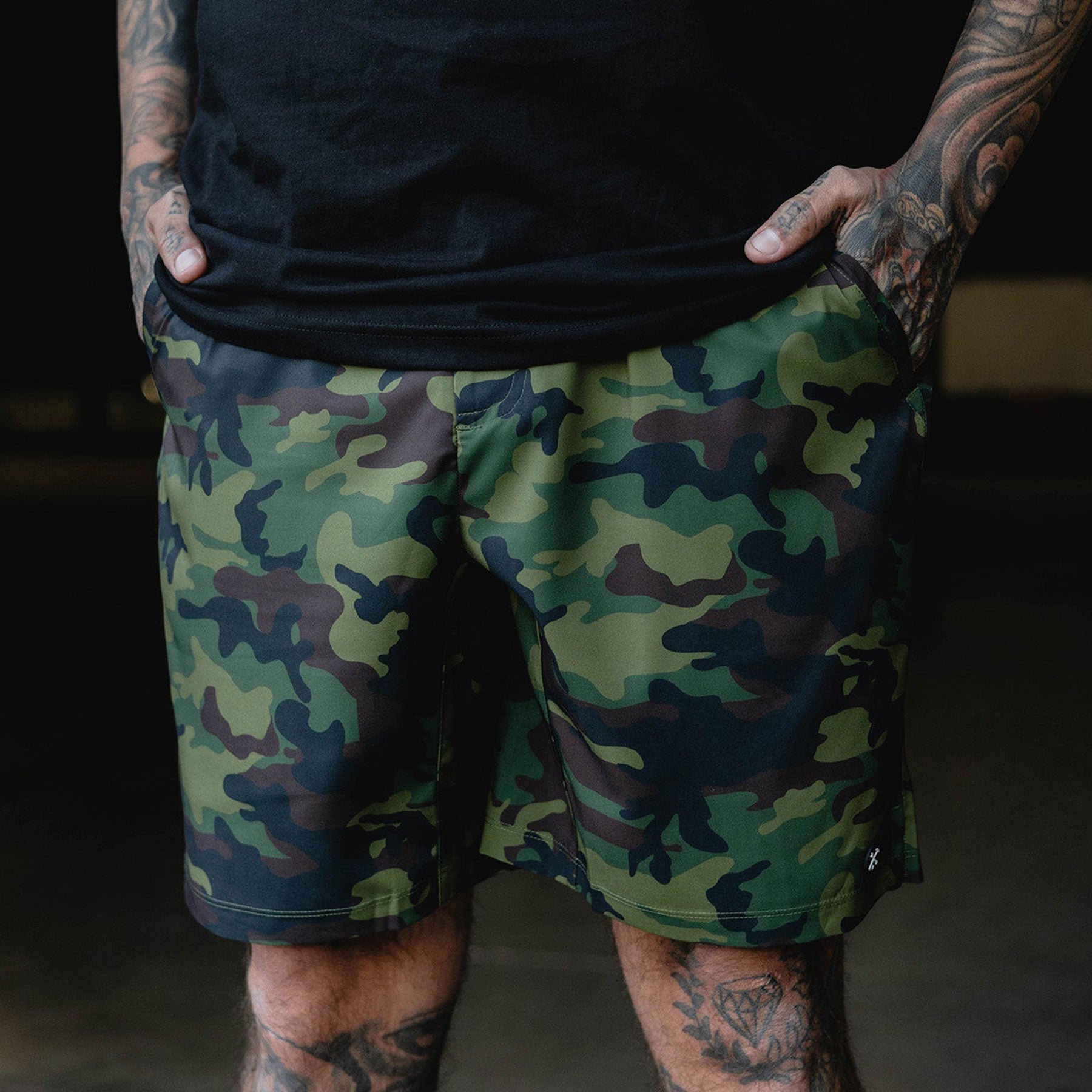 9" Gym Shorts - Green Camo - Dixxon Flannel Co.