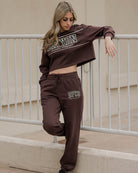 Women's DFCO Cropped Crewneck Sweatshirt - Brown - Dixxon Flannel Co.