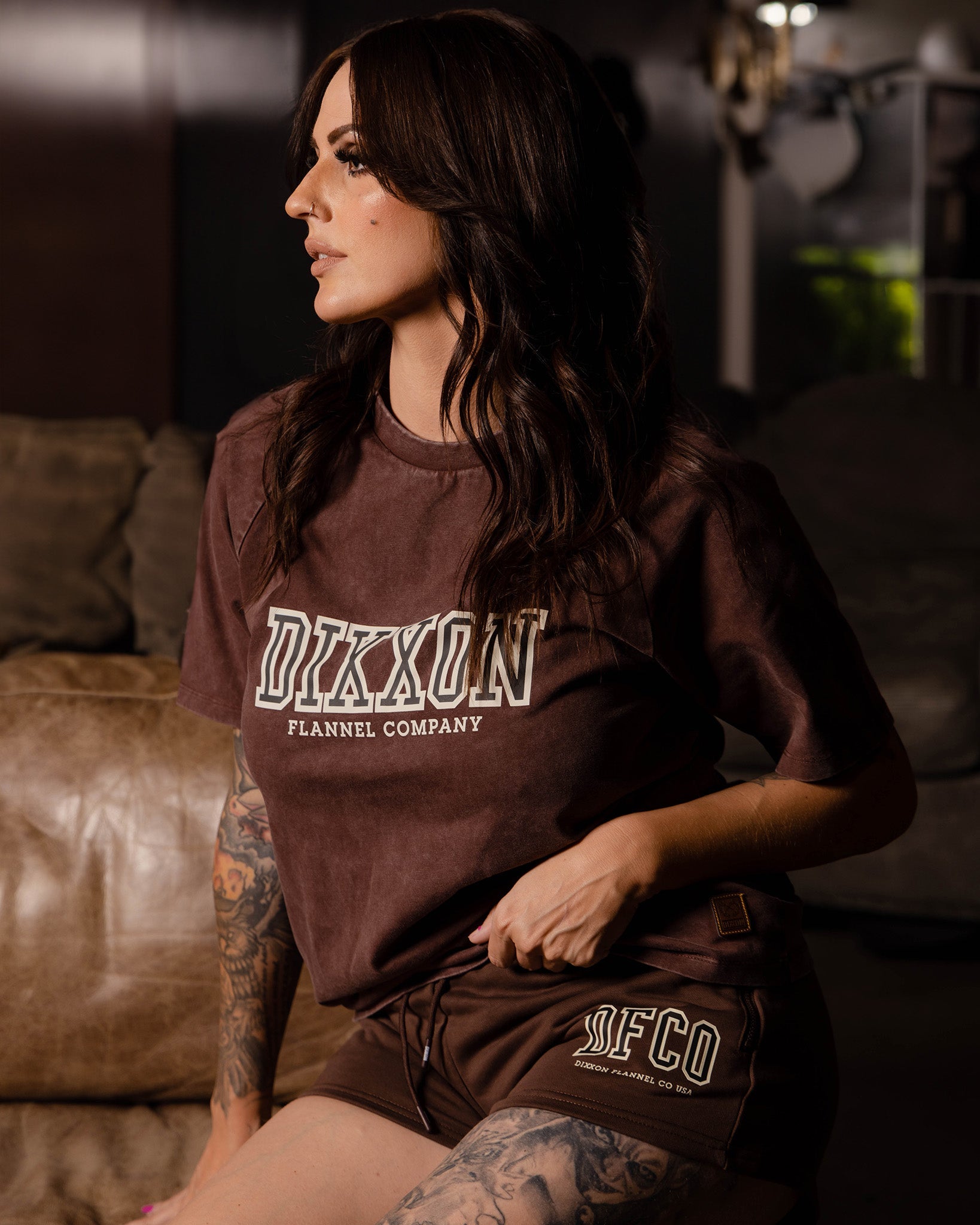 Women's DFCO Sweat Shorts - Brown - Dixxon Flannel Co.