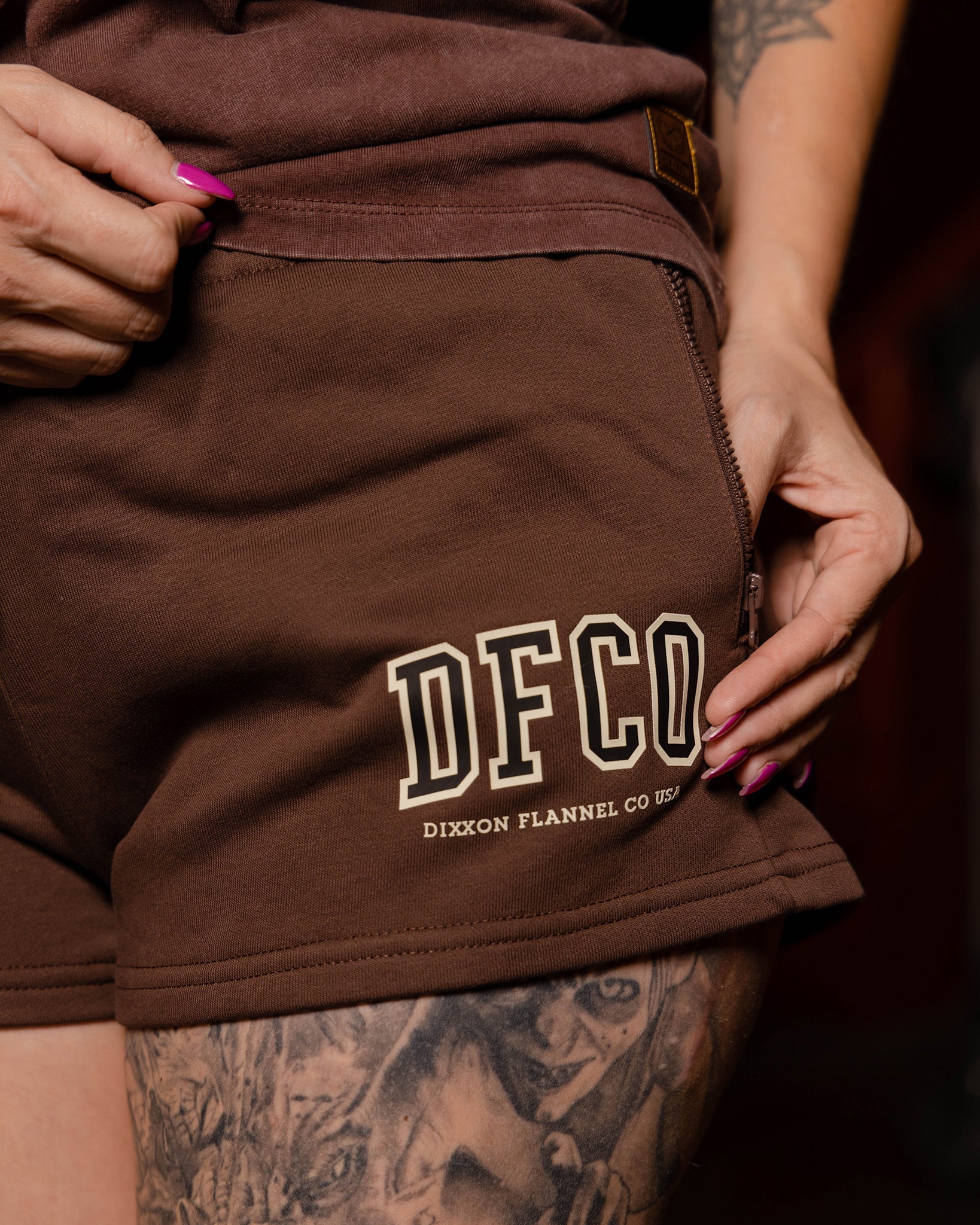 Women's DFCO Sweat Shorts - Brown - Dixxon Flannel Co.