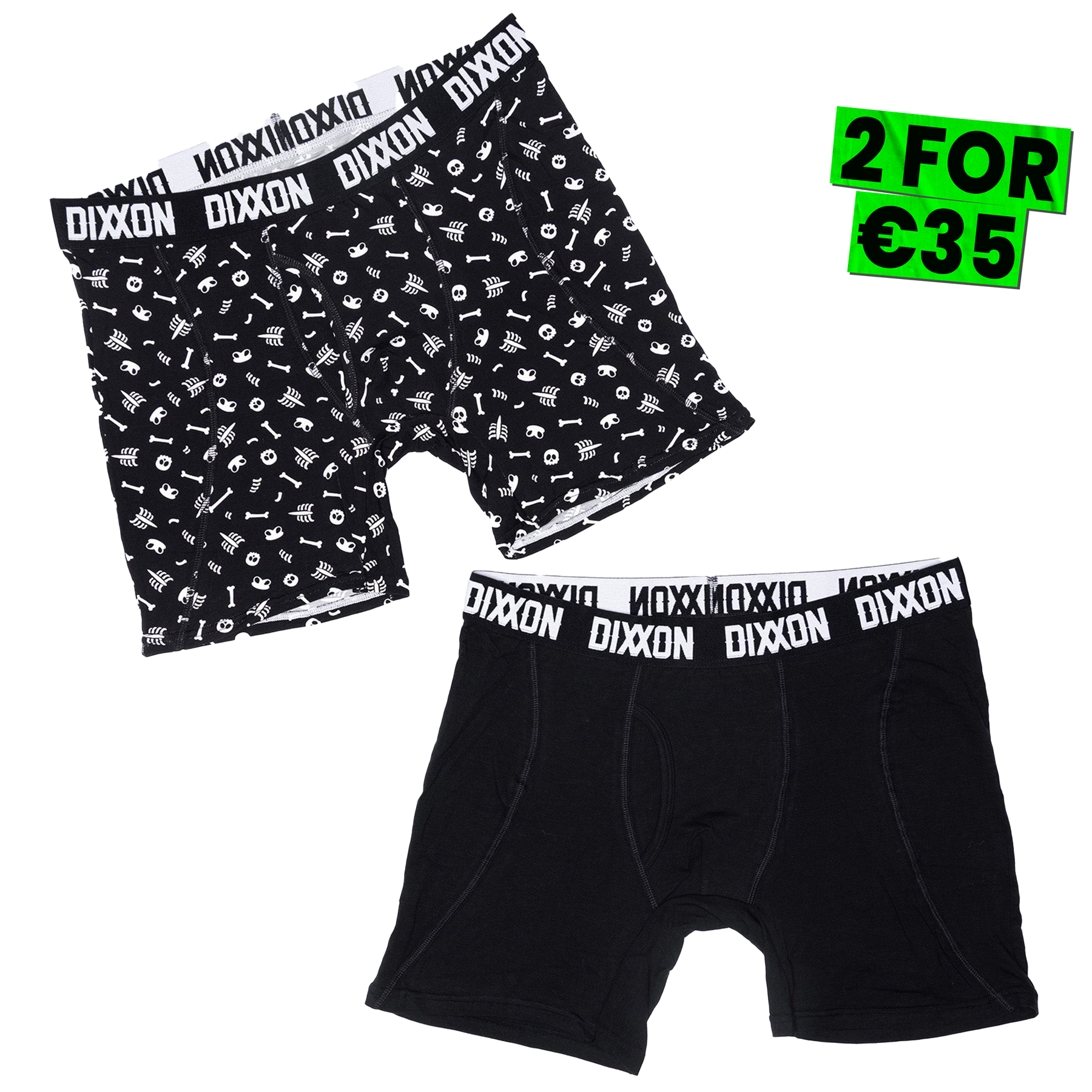 Dixxon Bone Zone Cotton Stretch 2pk Boxer Briefs