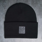Box Crest Ribbed Beanie - Black - Dixxon Flannel Co.
