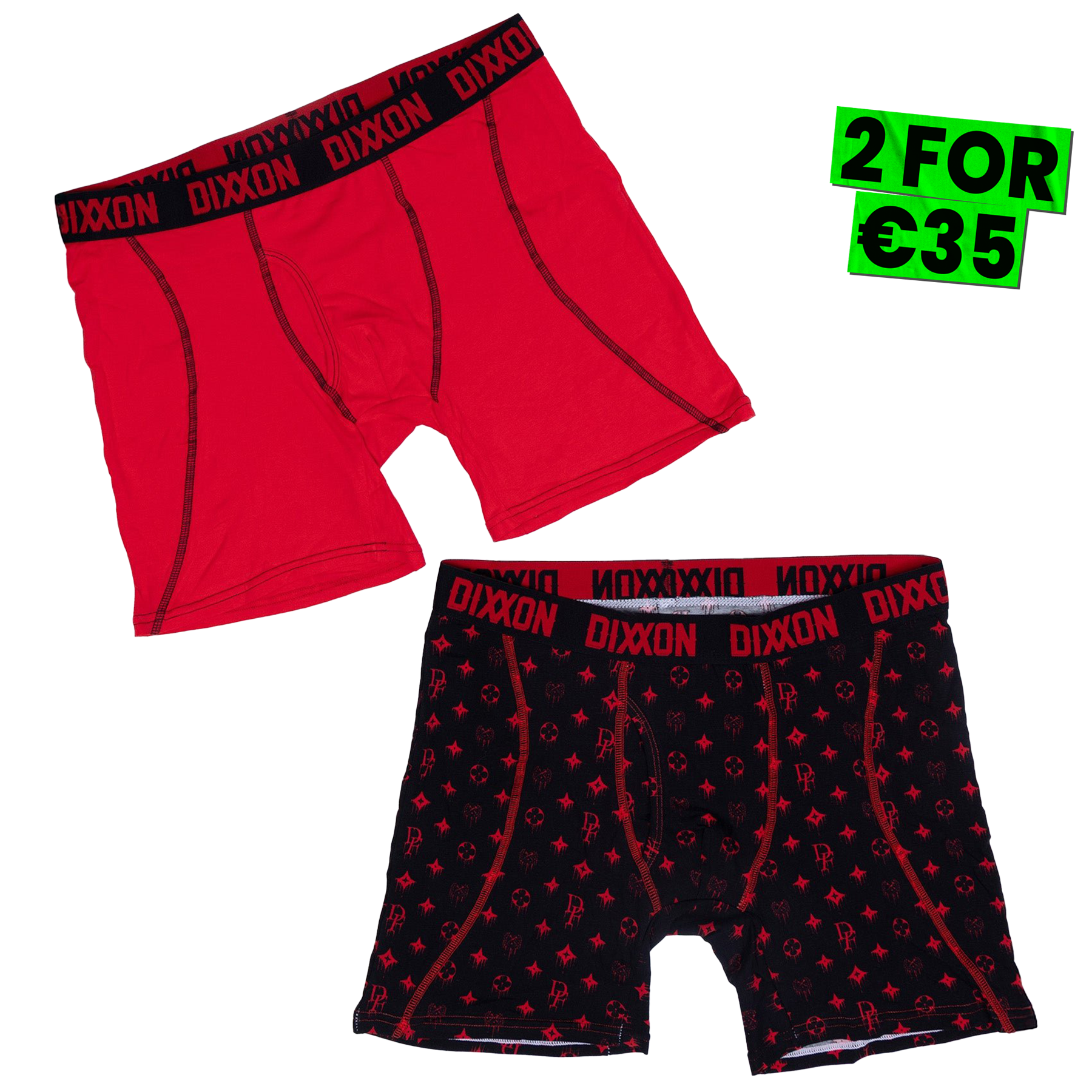 Dixxon Drip Bougie 2pk Boxers - Black & Red