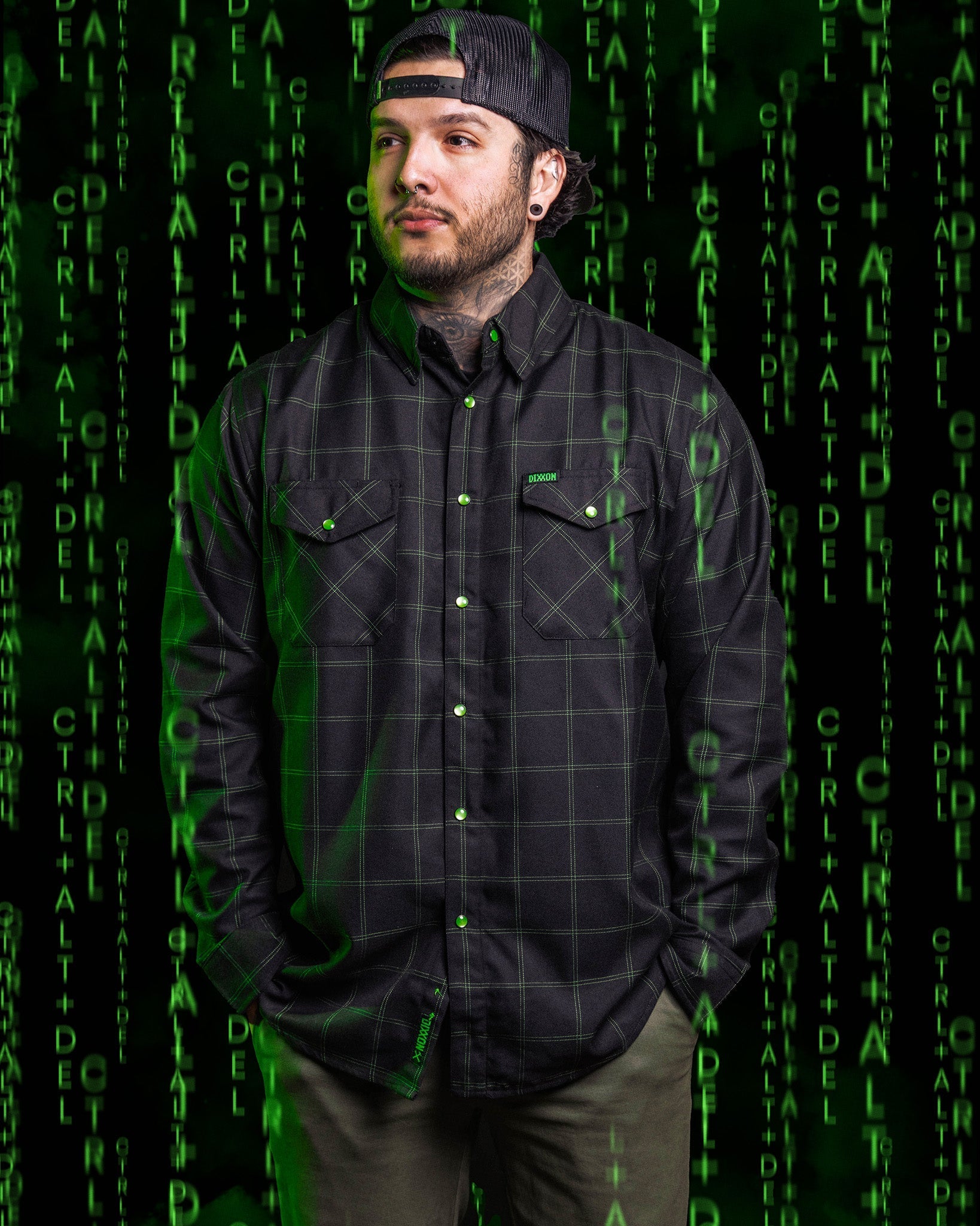 トクコ、 ダークグリーントップス Green Cotton Long-Sleeve Mock Neck Hiking T-Shirt – Drakes US