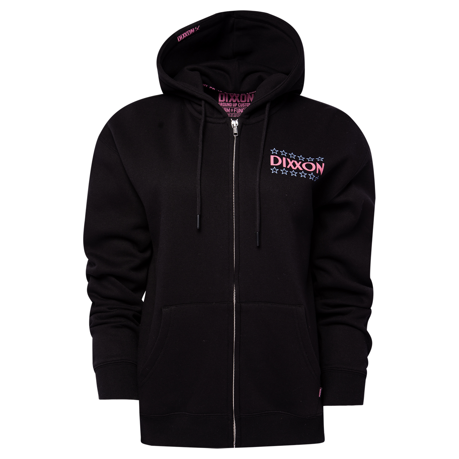 Women's Pink Plaid Palace Zip Up Hoodie - Black | Dixxon Flannel Women's Pink Plaid Palace Zip Up Hoodie - Black | Dixxon Flannel