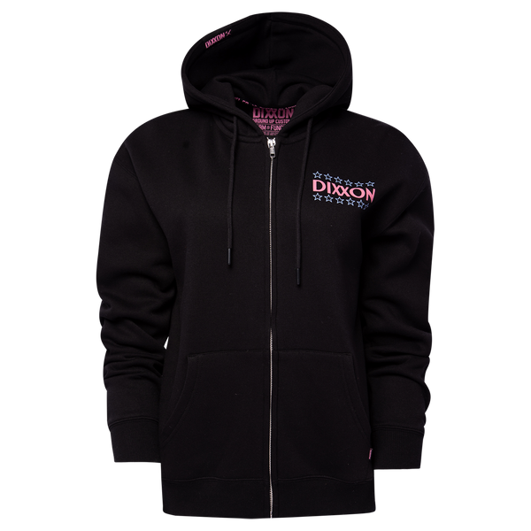 Women's Pink Plaid Palace Zip Up Hoodie - Black | Dixxon Flannel