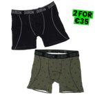 Dixxon Insignia Cotton Stretch 2pk Boxer Briefs - O.D. Green & Black