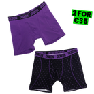 Dixxon Lowrider Cotton Stretch 2pk Boxer Briefs Purple & Black