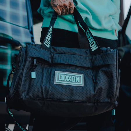 Leather Overload Duffle Bag - Black Perforated | Dixxon Flannel Co