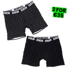 Dixxon Salty Dog 2pk Boxers - Black & White 
