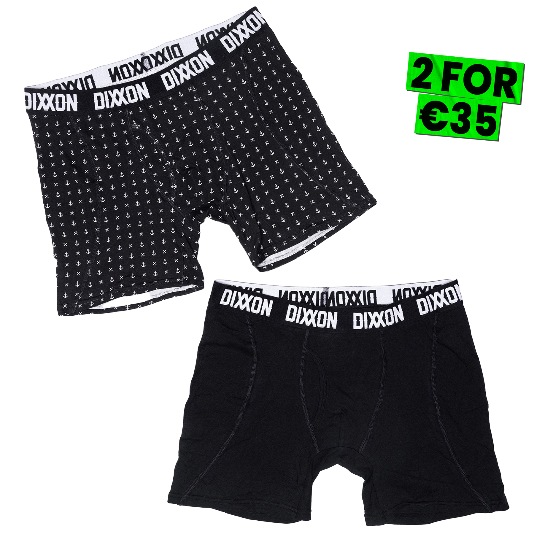 Dixxon Salty Dog 2pk Boxers - Black & White 