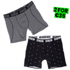 Dixxon Stars 2pk Boxers - Black, White & Grey