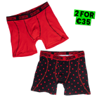 Dixxon Suits 2pk Boxers - Black & Red