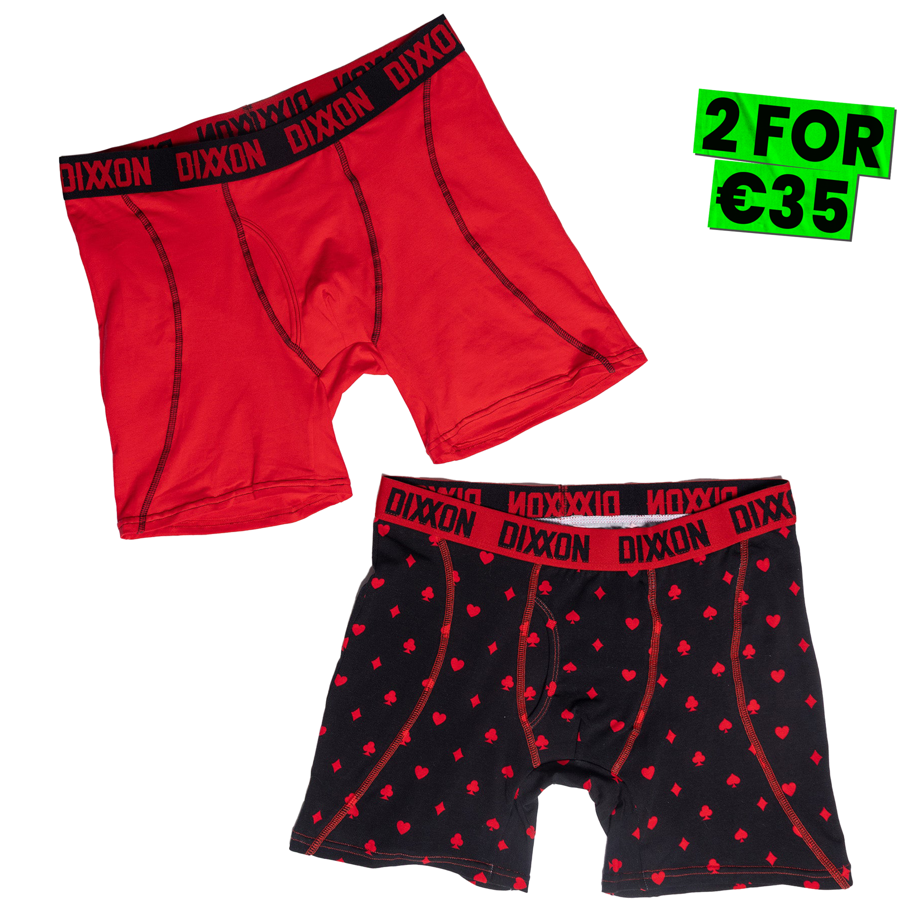 Dixxon Suits 2pk Boxers - Black & Red