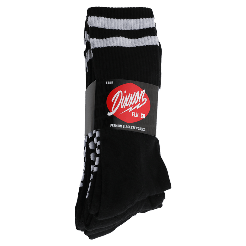 6pk Premium Crew Socks - Black