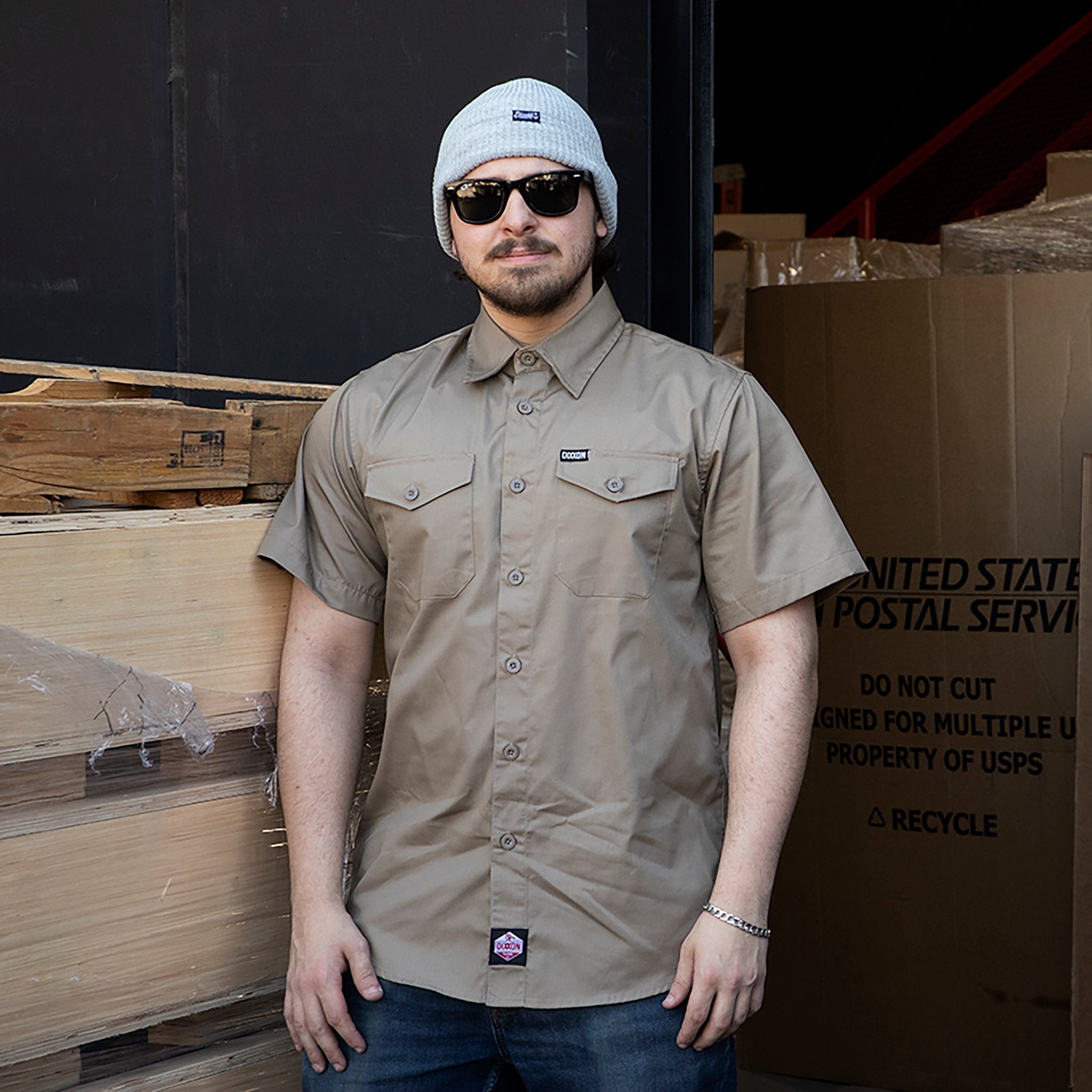 Dixxon WorkForce Short Sleeve Work Shirt - Khaki – DIXXON EUROPE
